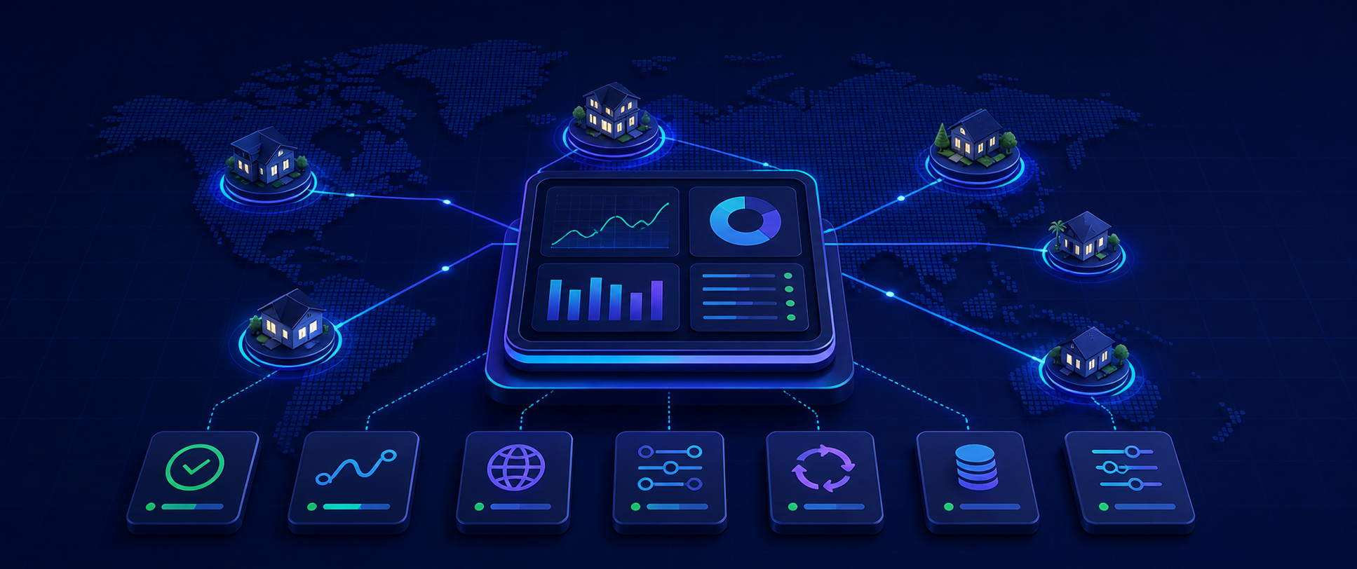 Residential proxy provider evaluation dashboard illustration