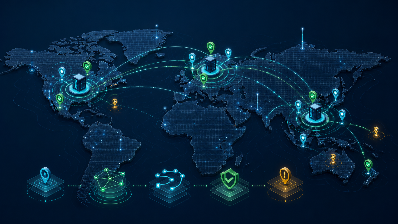 Global proxy location verification workflow