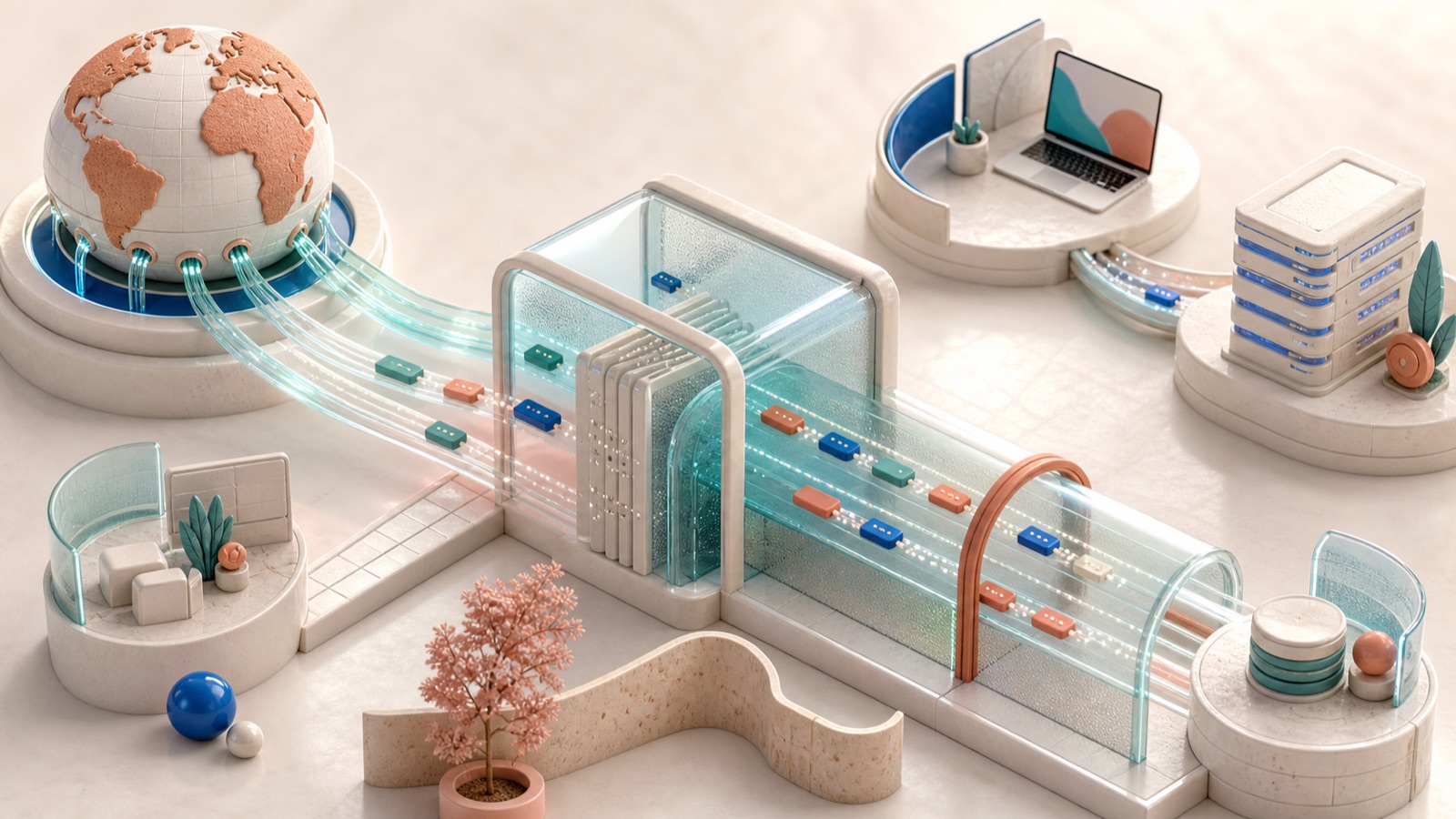Ceramic and glass Internet relay carrying packets through a repaired proxy gateway