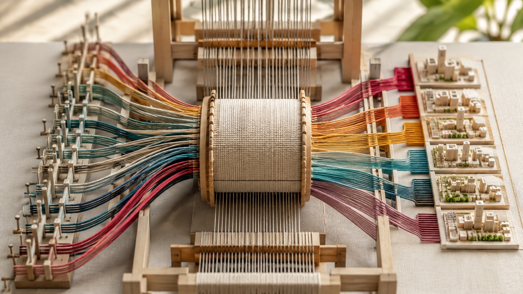 A tactile Internet routing loom keeps many multiplexed request fibers in separate destination lanes