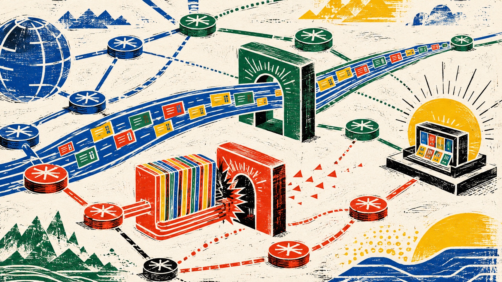 A global HTTP/3 internet route carries structured header blocks through a correctly sized gateway while an undersized path rejects a large bundle