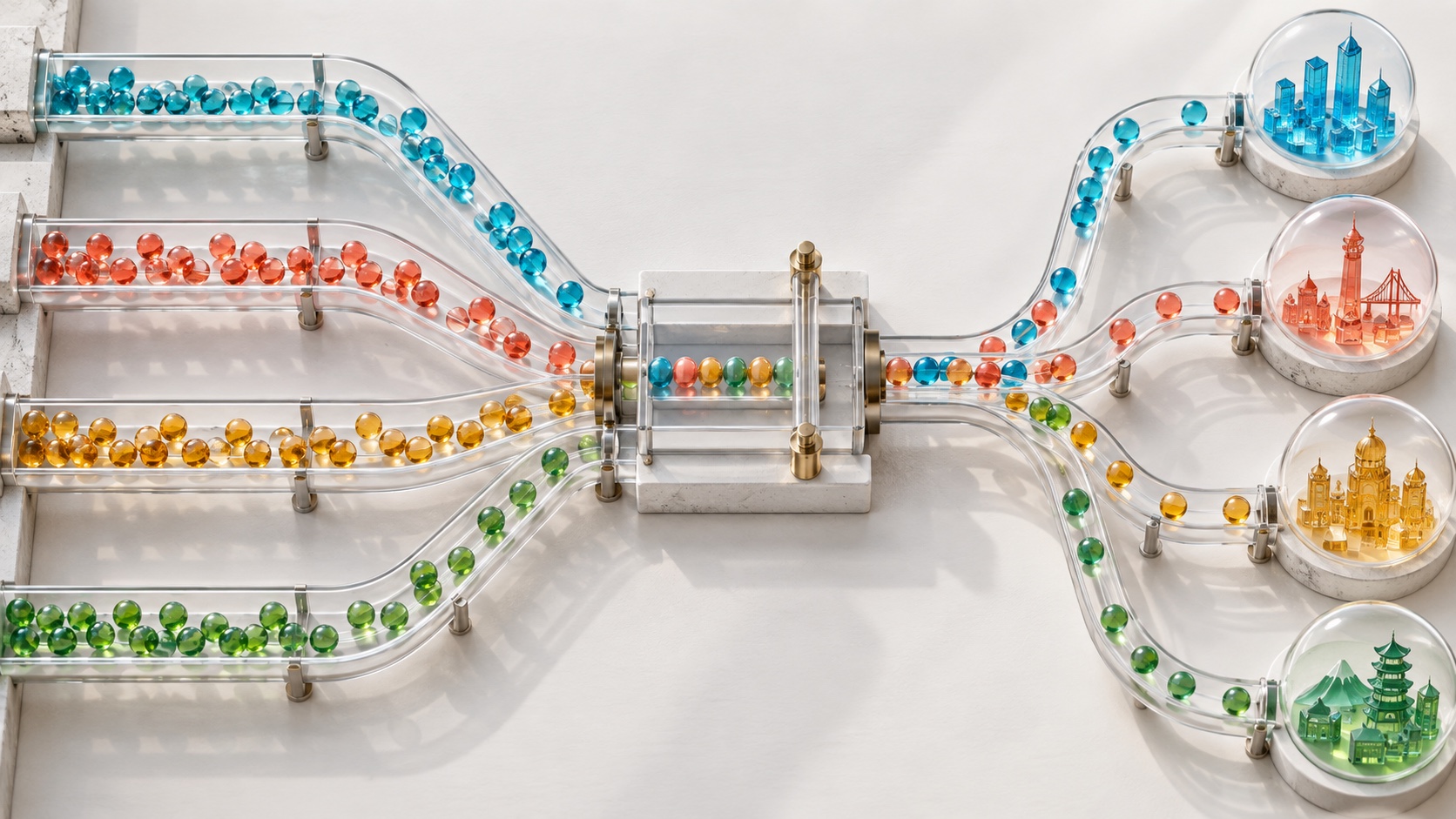 Transparent Internet lanes converging through a controlled proxy capacity gateway