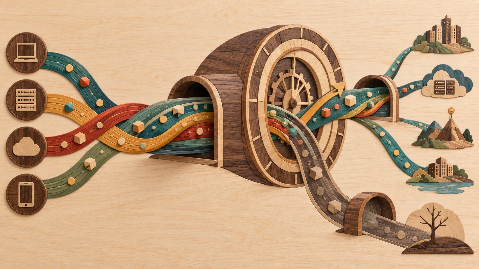 Wood-inlay Internet routes passing through a connection lifetime gate