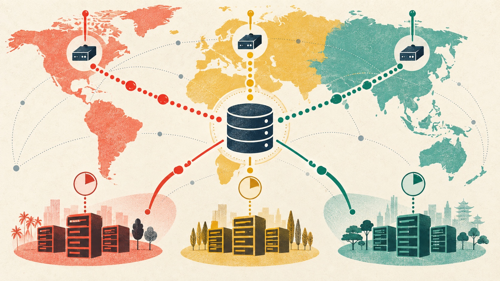 Regional Internet resolvers route proxy requests toward controlled destination clusters